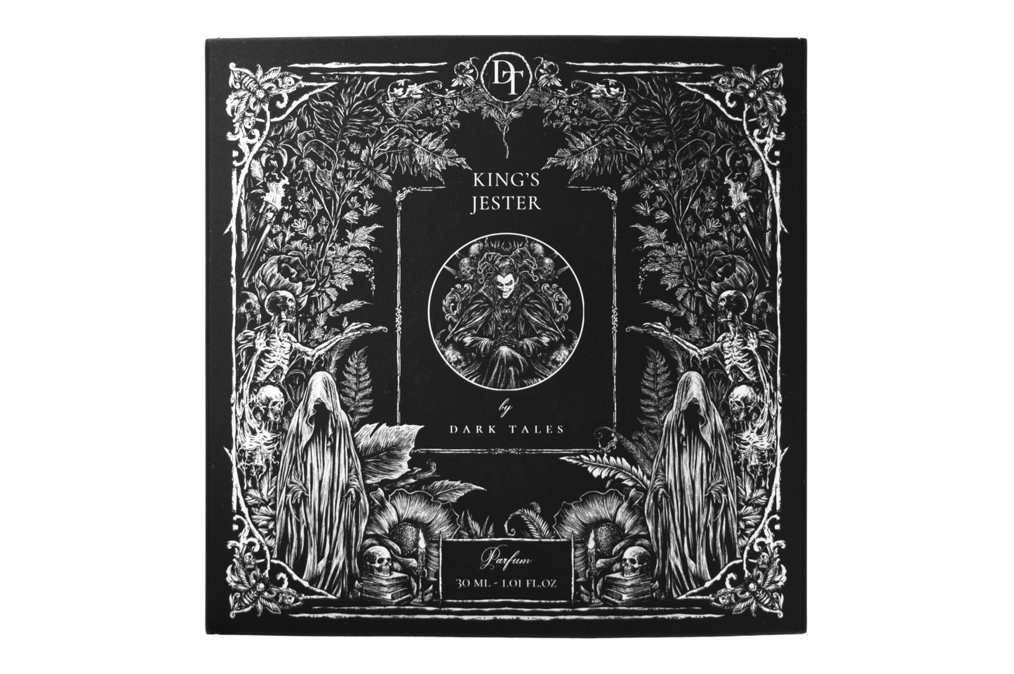 KING'S JESTER parfum 30ml bottle. Leather and rum notes