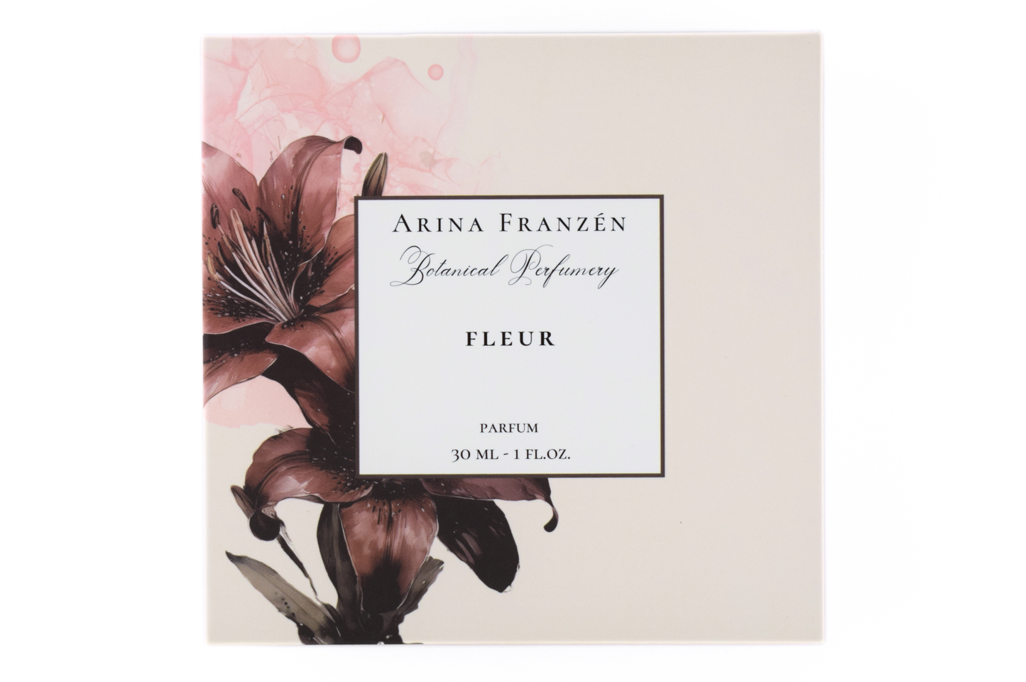 FLEUR natural botanical perfume 30ml bottle with floral notes and elegant design