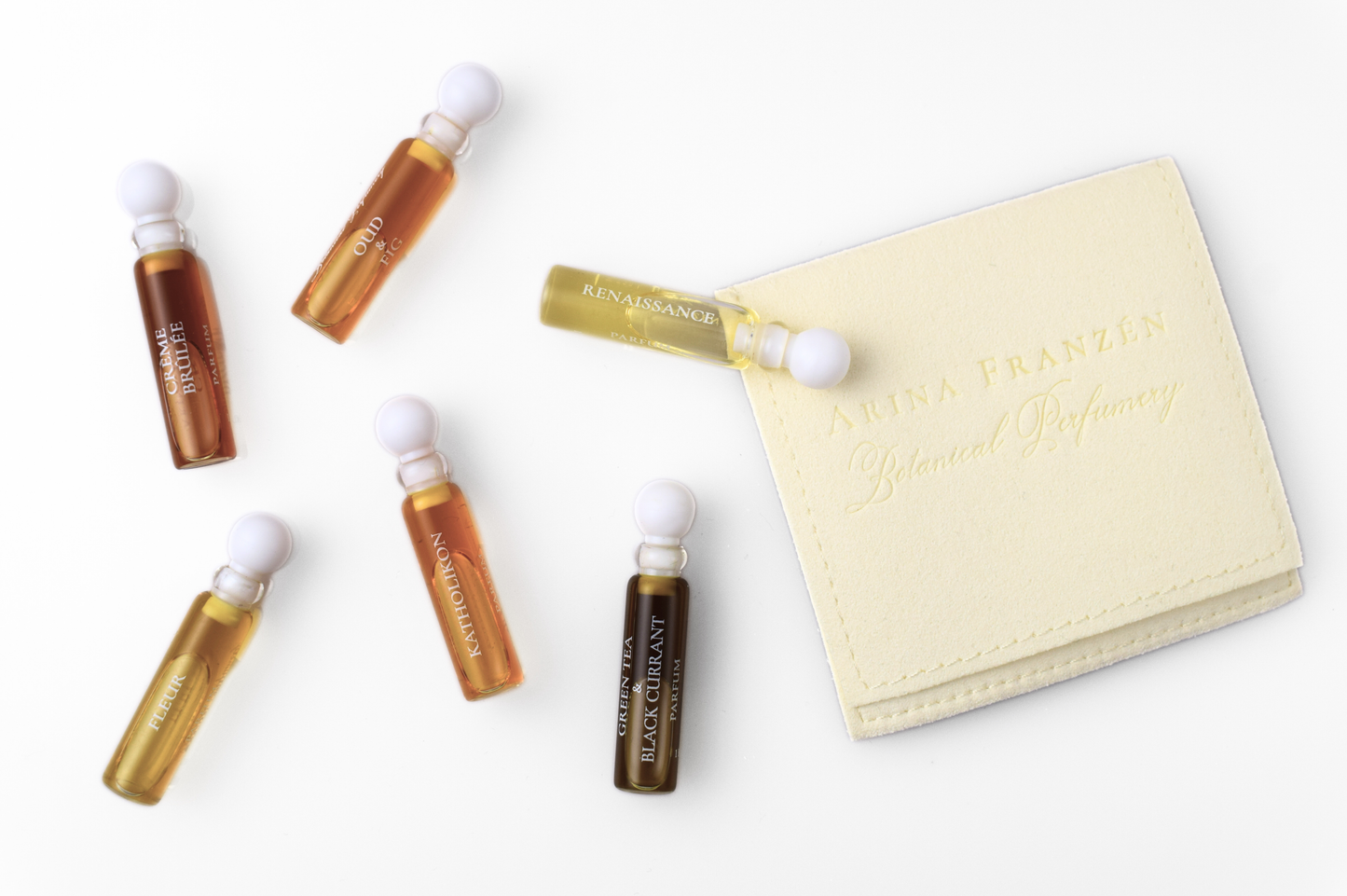 Arina Franzén Discovery Set Volume II six 1ml natural unisex perfume samples in small bottles