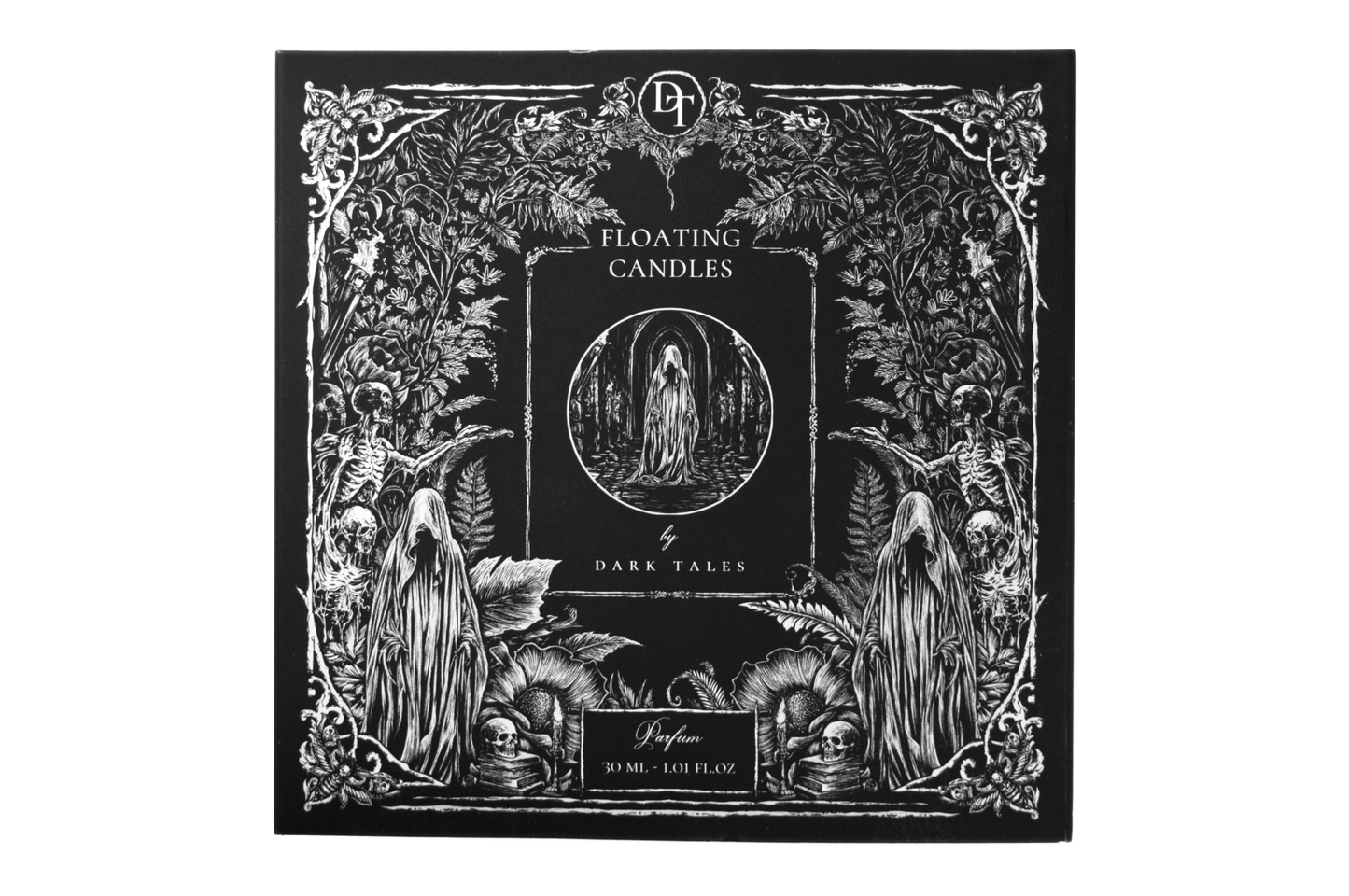 30ml Floating Candles parfum bottle with unique resin cap and smoky incense scent