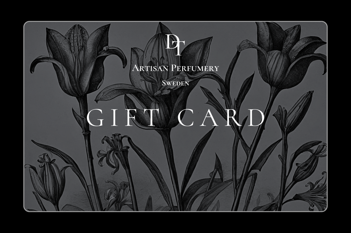 Digital gift card for artisanal fragrances with no expiration date and email delivery option