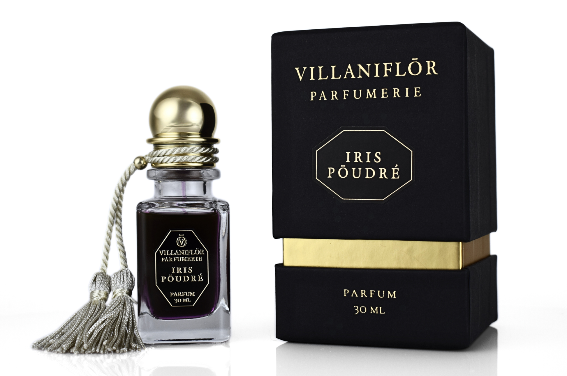 IRIS PŌUDRÉ | PARFUM 30ml bottle with powdery floral fragrance notes and elegant vintage design