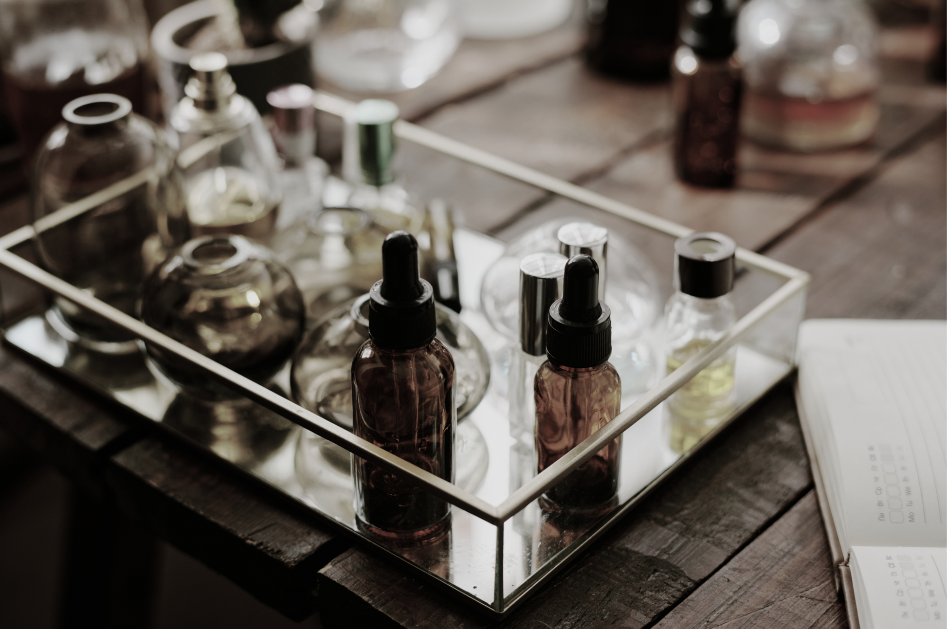 Perfumer consulting session with fragrance formulas and creative development guidance