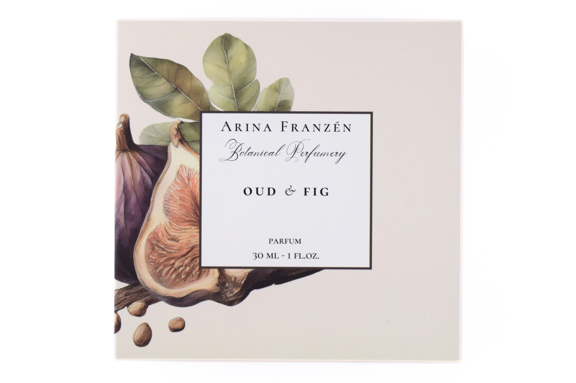 OUD & FIG Volume II parfum bottle with woody and fig leaf notes, 30 ml unisex fragrance by Arina Franzén