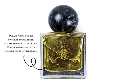 Amadeus perfume 30ml bottle with custom resin cap and powdery musk fragrance notes
