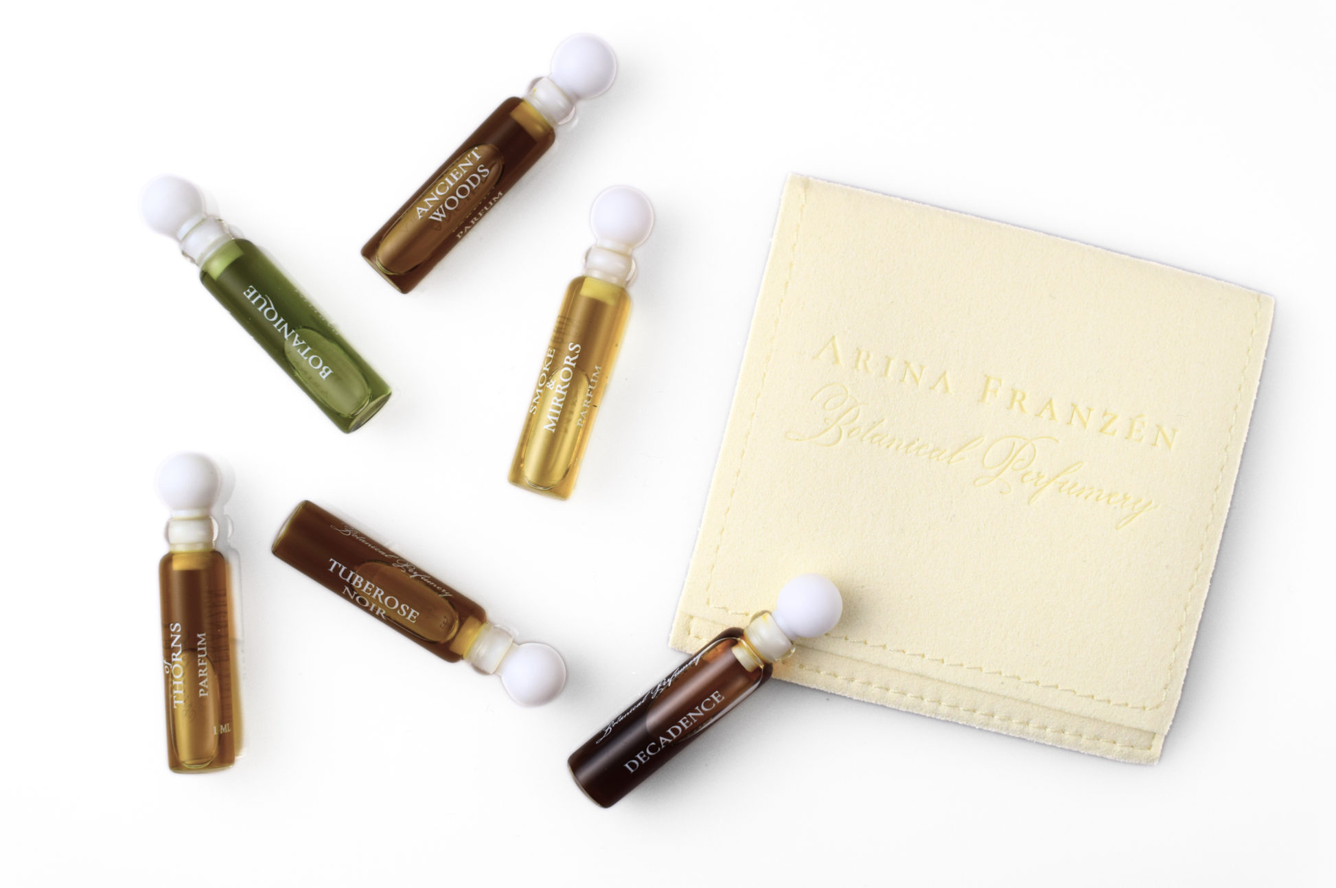 Arina Franzén discovery set with six 1ml natural unisex parfum vials