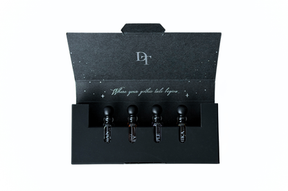 QUADRO SET parfum sample kit with 4 unisex 1 ml fragrance vials